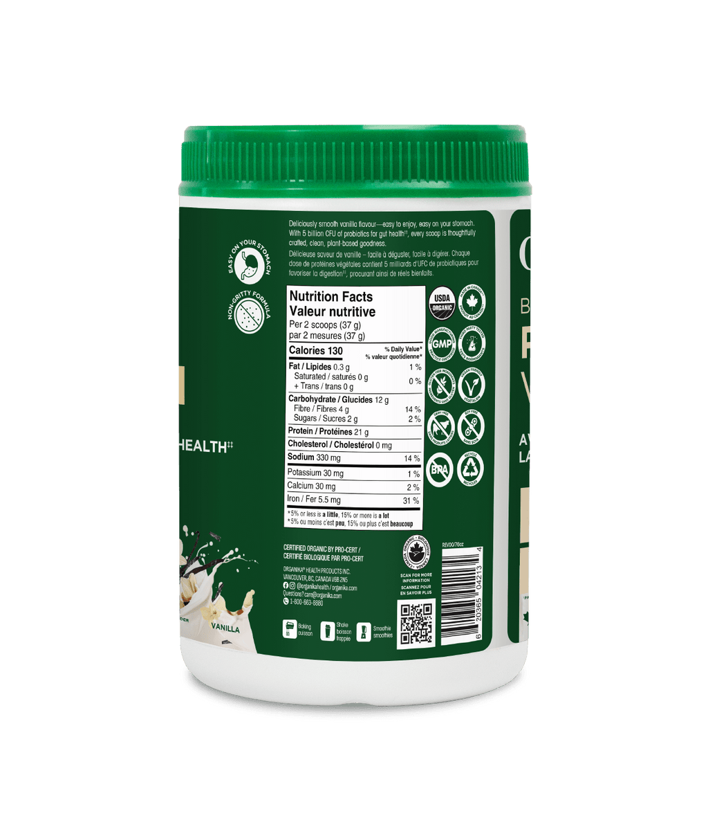 Organic Plant Protein with Probiotics for Gut Health