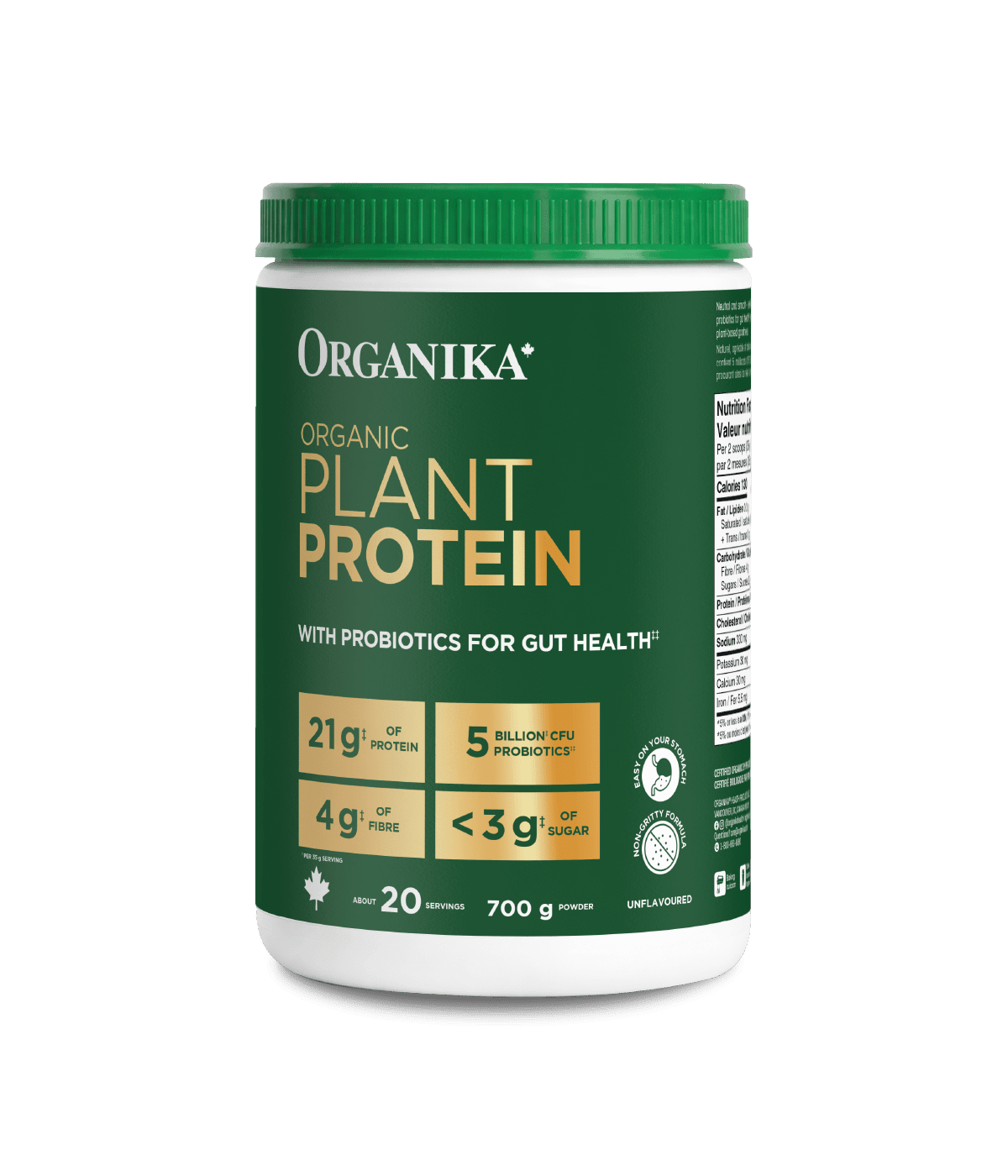 Organic Plant Protein with Probiotics for Gut Health