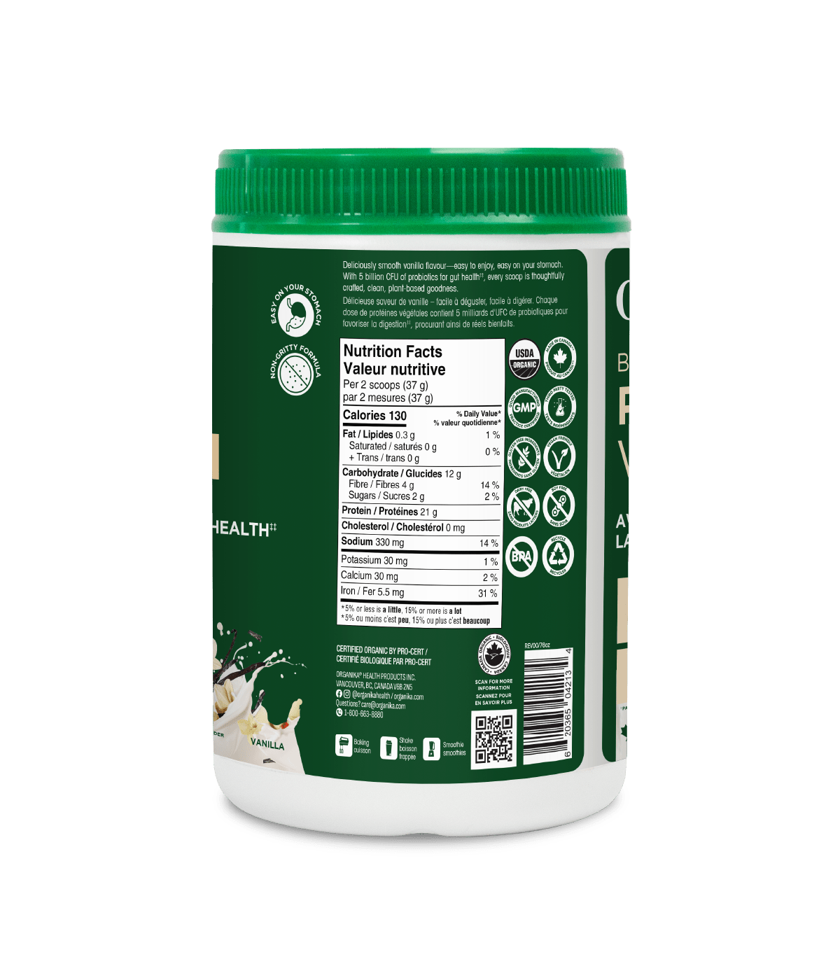 Organic Plant Protein with Probiotics for Gut Health