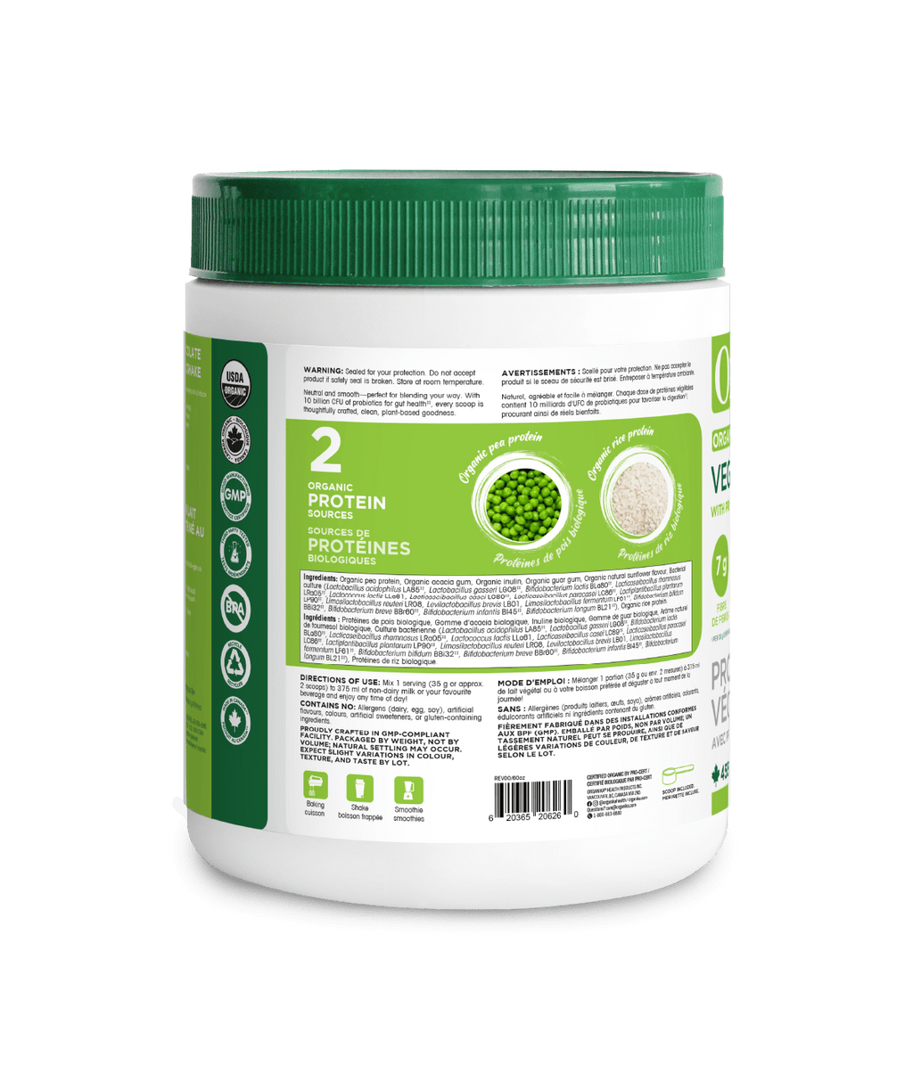 Organic Vegan Protein with Prebiotics & Probiotics