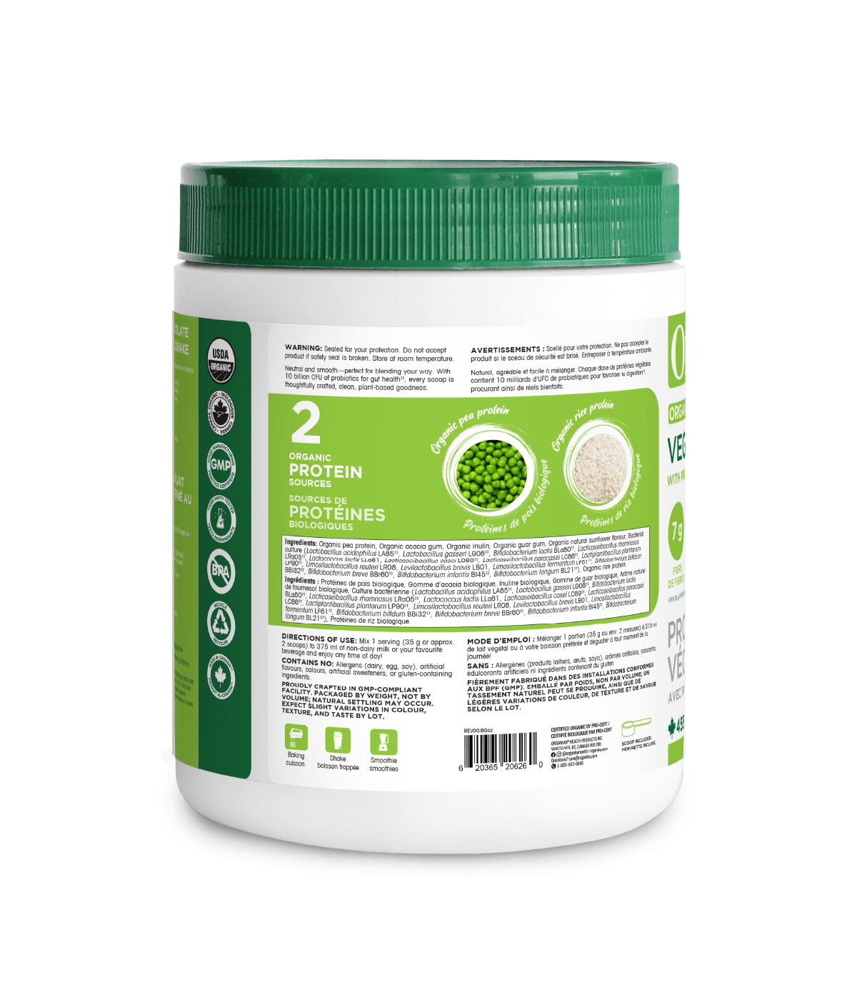 Organic Vegan Protein with Prebiotics & Probiotics